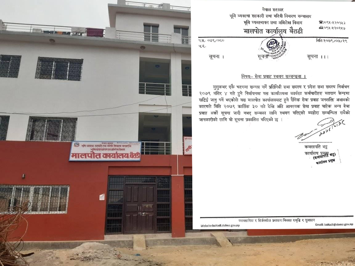 मालपोत कार्यालय बैतडीका सेवा स्थगन 